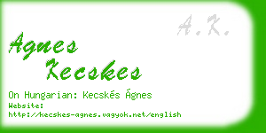 agnes kecskes business card
